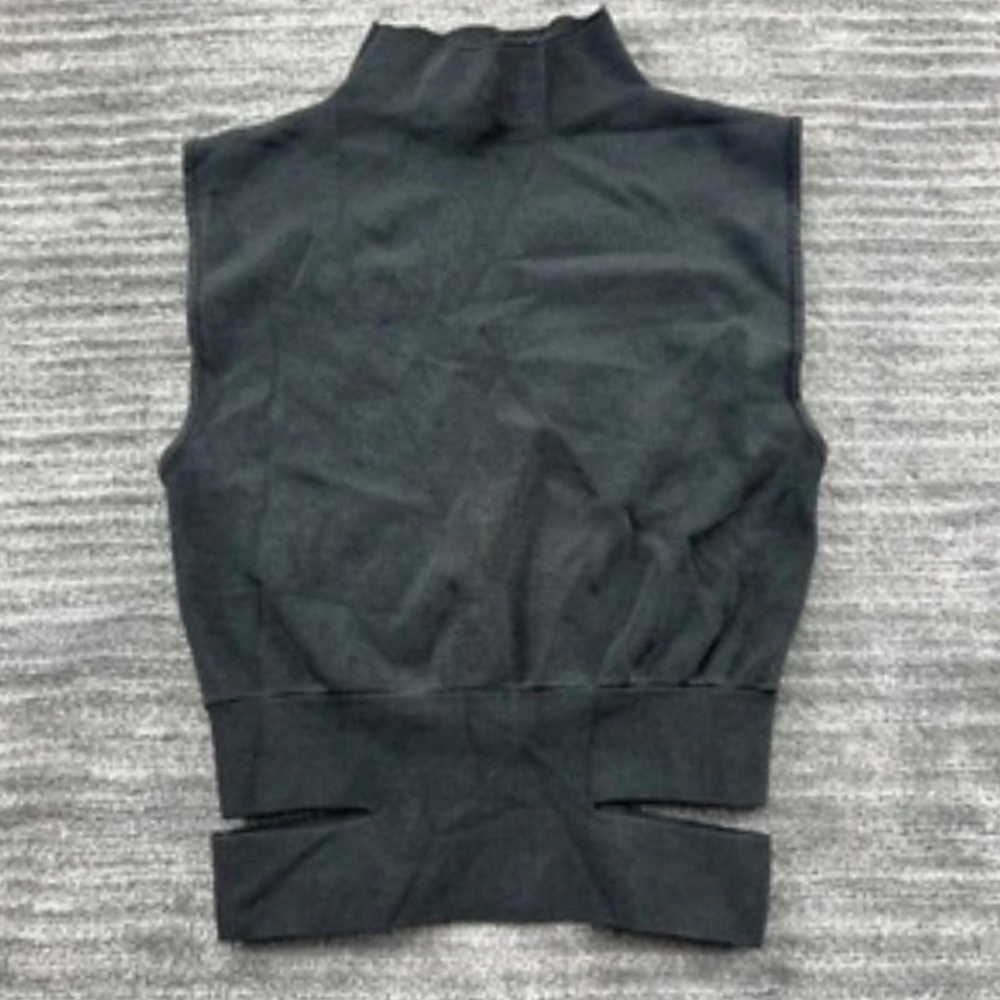 Zara Knit Shirt Size S Womens Sleeveless Stretch Turtleneck Black